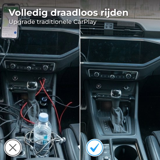 Nuvance CarPlay Dongle - Geschikt voor Android Auto & CarPlay - 2in1 - Bluetooth Dongle - CarPlay Draadloos - USB & USB C