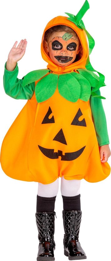 Dressforfun Kinderkostuum pompoen 104 (3-4y) - verkleedkleding kostuum halloween verkleden feestkleding carnavalskleding carnaval feestkledij partykleding - 300096
