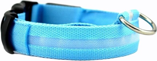 Lichtgevende Halsband LED Maat XL 42 - 56 cm USB Oplaadbaar Hondenhalsband Puppy Riem - Blauw Hond Dog Kat Kitten Cat - Dutchwide