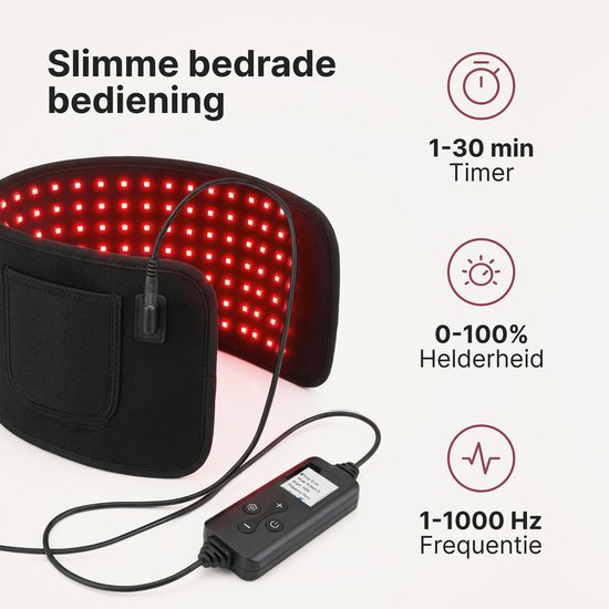 Panacea TheraFlex Roodlichttherapie Riem Bedraad - Infrarood 660 & 850 nm - 120 LED's - 219 mW/cm2