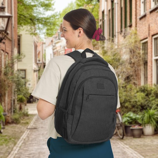 TRVLMORE Rugzak - 28L - 15,6 inch - Laptop Rugtas - Schooltas Laptoptas - Spatwaterdicht - Heren en Dames - Antraciet