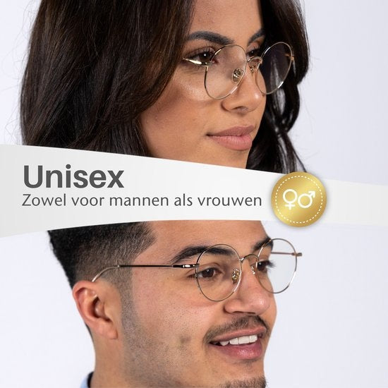 LC Eyewear Computerbril - Blauw Licht Bril - Blue Light Glasses - Beeldschermbril - Metaal - Unisex - Goud
