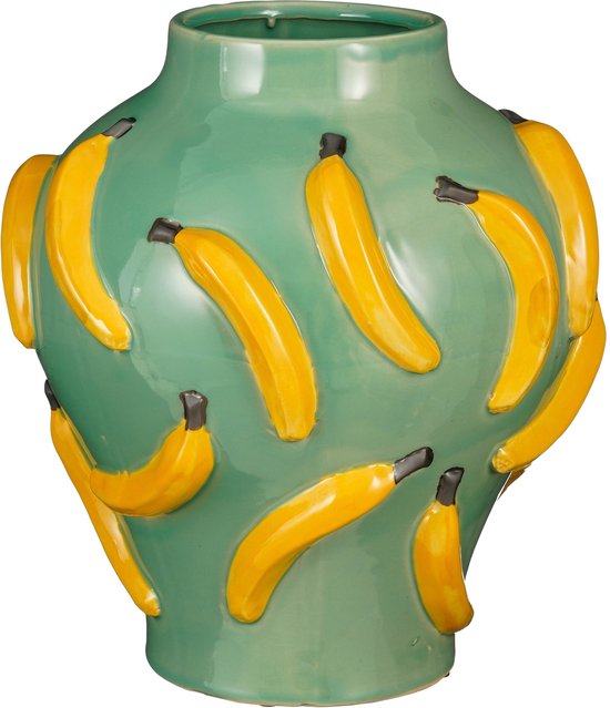 Mica Decorations Moza Vaas - H38 x Ø34 cm - Keramiek - Lichtgroen