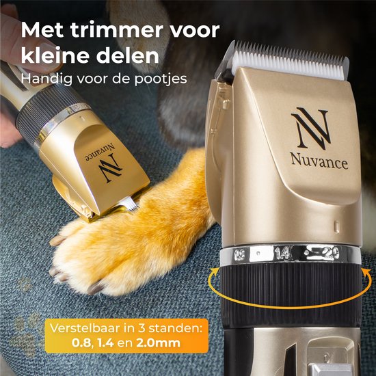 Nuvance - Hondentondeuse - Set - Stil - Draadloos - voor Hond & Kat - Professionele Hondentrimmer