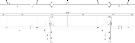 Intersteel Schuifdeursysteem Basic mat zwart