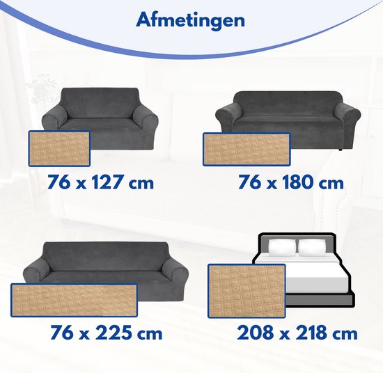 Hilvard - Hondendeken - Kattendeken - Bankbeschermer - Hondendeken auto achterbank - Geschikt voor bank, auto en bed - Zand - 76 x 127cm - Hondenkleed - Hondenmat