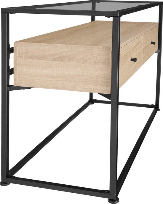 tectake - Consoletafel dressoir sidetable Reading - industrieel - lichtbruin - 101,5x41,5x80,5cm - 404691