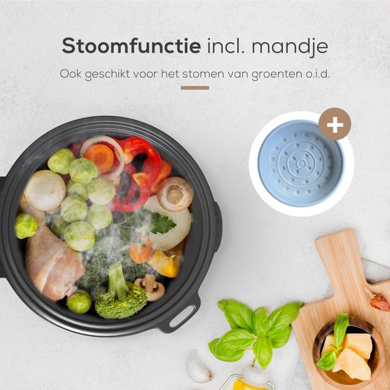 KitchenLove Rijstkoker met Stomer - 1.2L - Multicooker - Rice Cooker - Slowcooker - 2 tot 5 Personen - Zwart RVS