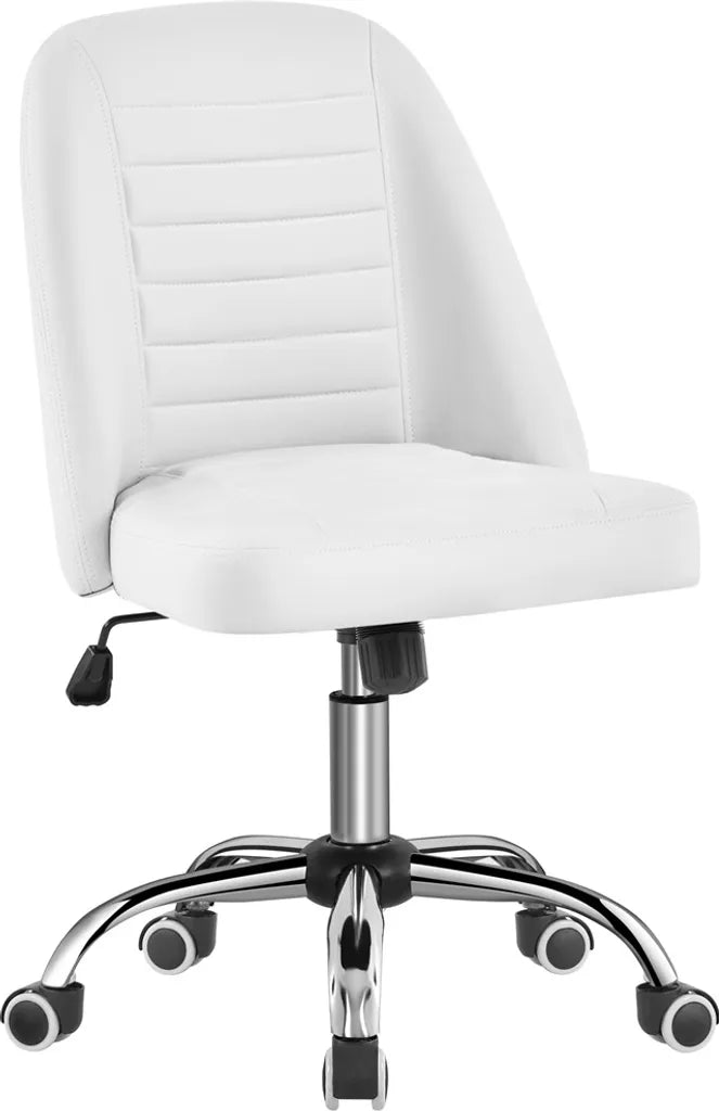 Yaheetech Bureaustoel Wit Ergonomisch Gestoffeerd