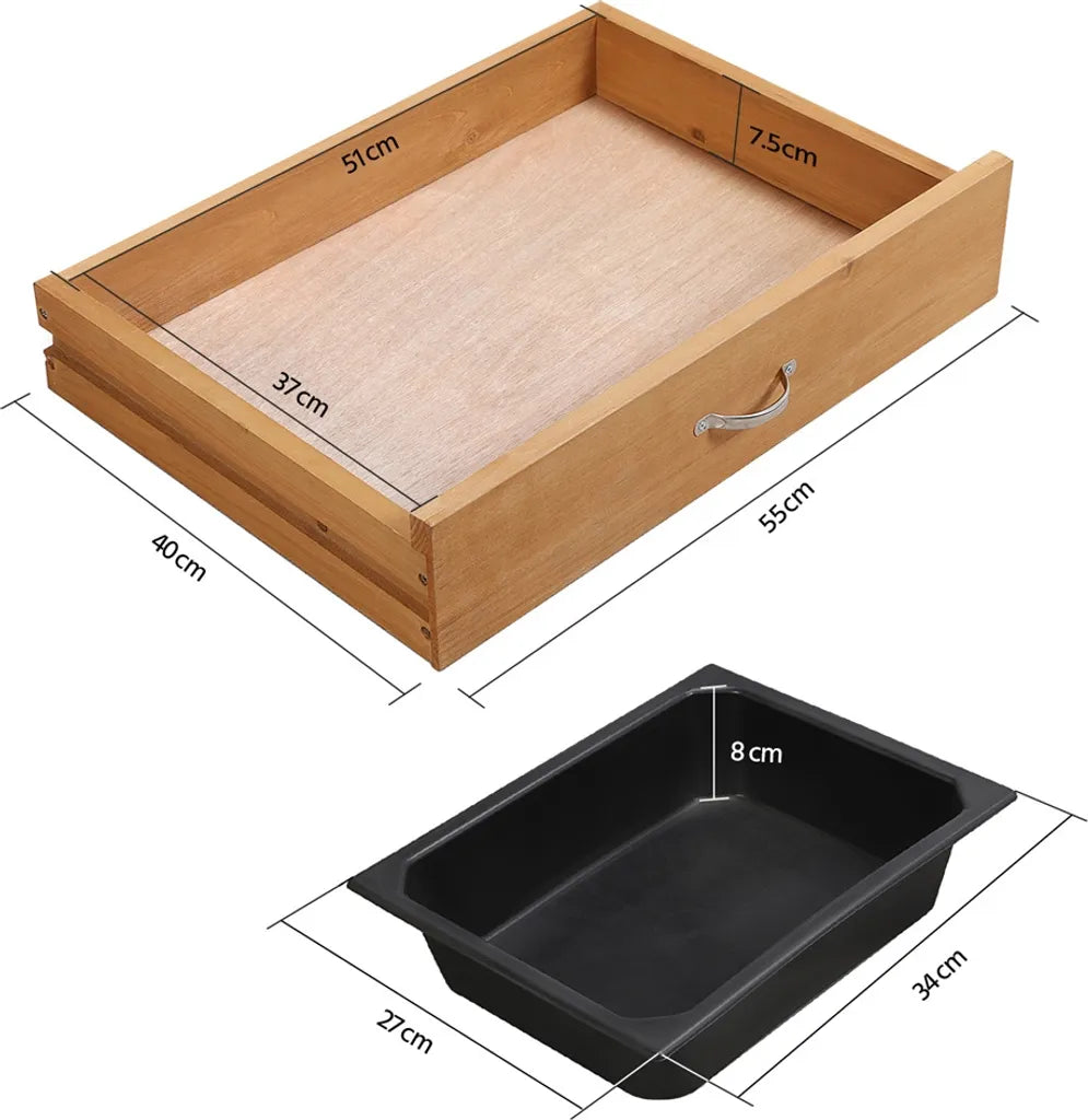Yaheetech Planttafel - Met Wasbak - Verstelbare Plank - Tuinwerktafel - Houten Oppottafel - Weerbestendig