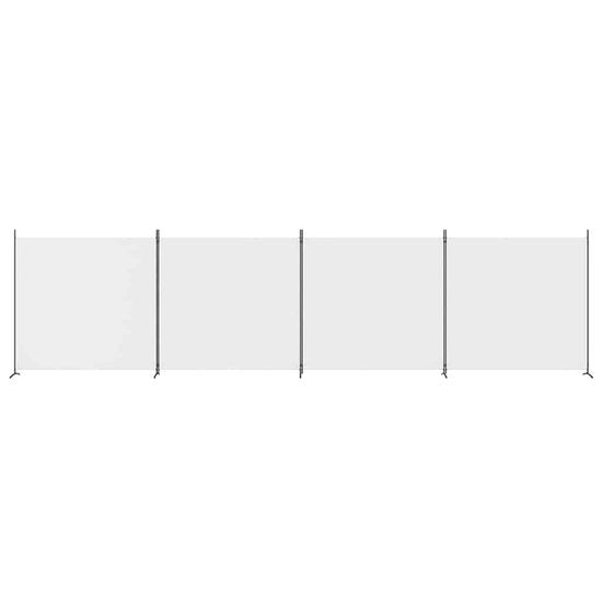 vidaXL - Kamerscherm - met - 4 - panelen - 698x180 - cm - stof - wit