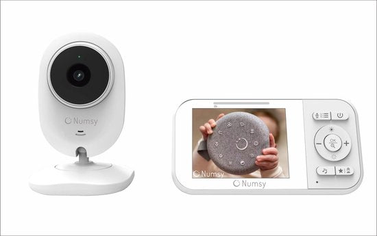 Numsy Babyfoon – Met Camera, Nachtzicht & Terugspreekfunctie – 300 m bereik – 10 x 10 x 4 cm – Wit