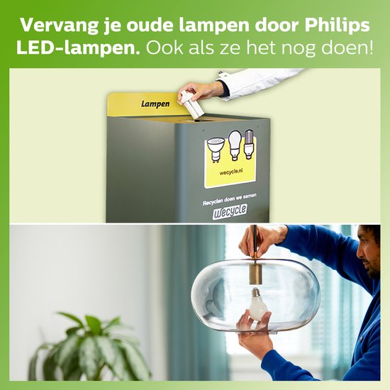 Energiezuinige Philips LED Lamp Mat - 40 W - E27 - warmwit licht - 6 stuks - Bespaar op energiekosten