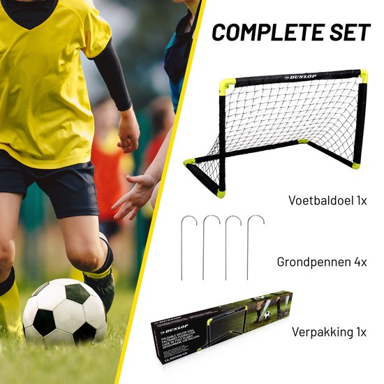 Dunlop Voetbaldoel – Opvouwbaar – 90 x 59 x 61 cm – Zwart/Geel