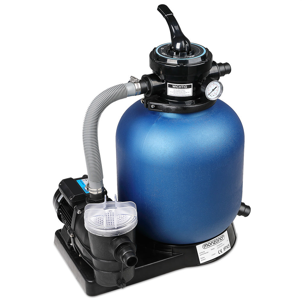 Monzana Zandfiltersysteem - 11m³ Voorfilter 7-weg 11.000 l/u - Blauw
