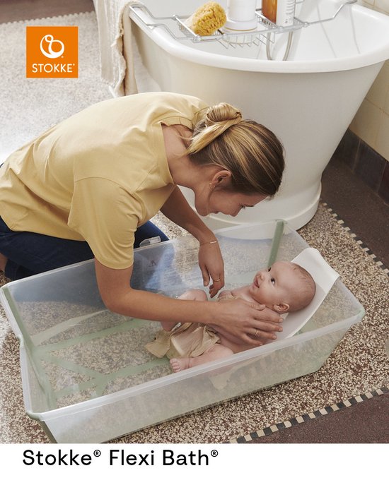 Stokke® Flexi Bath® X-Large set - Flexi Bath® XL + Newborn Support - Transparant blauw