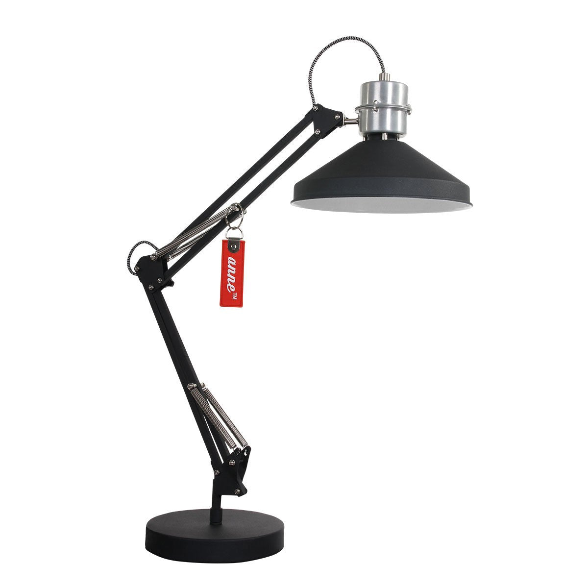 Anne Lighting Zappa - Tafellamp Industrieel - Zwart - H:80cm - Ø:18cm - E27 - Voor Binnen - Metaal - Tafellampen - Bureaulamp - Bureaulampen - Slaapkamer - Woonkamer - Eetkamer