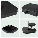 Lifegoods Parasoltegels Set van 4 - 50x50x11 cm - Donkergrijs/Zwart - Vulbaar tot 145 kg