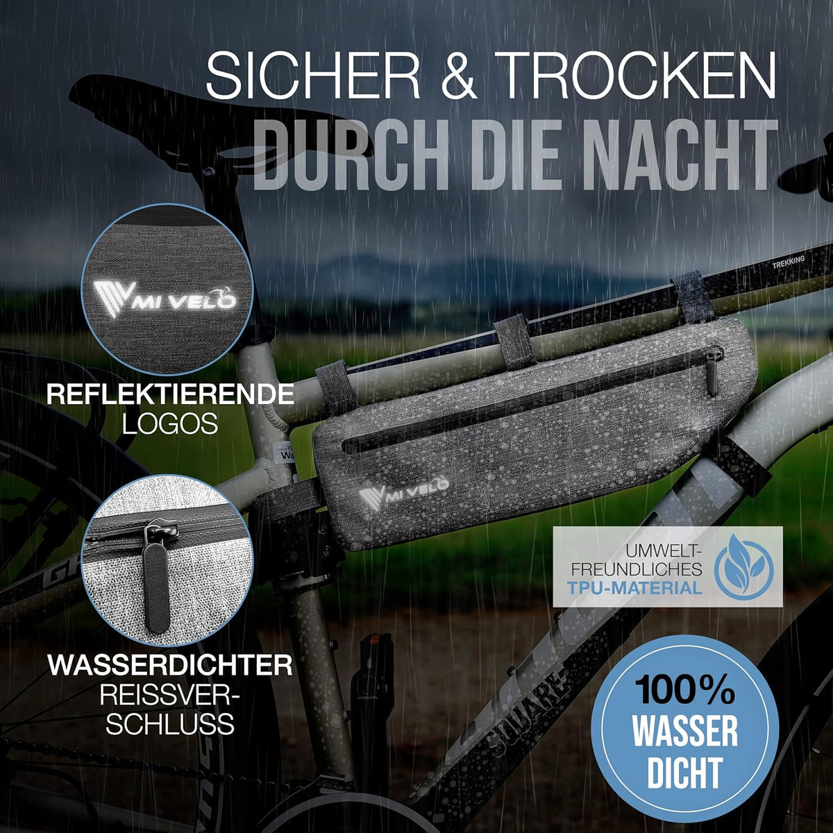 Waterdichte Fietstas 3L – Onder Zadel / Frame Tas – Compact & Stevig – MIVELO