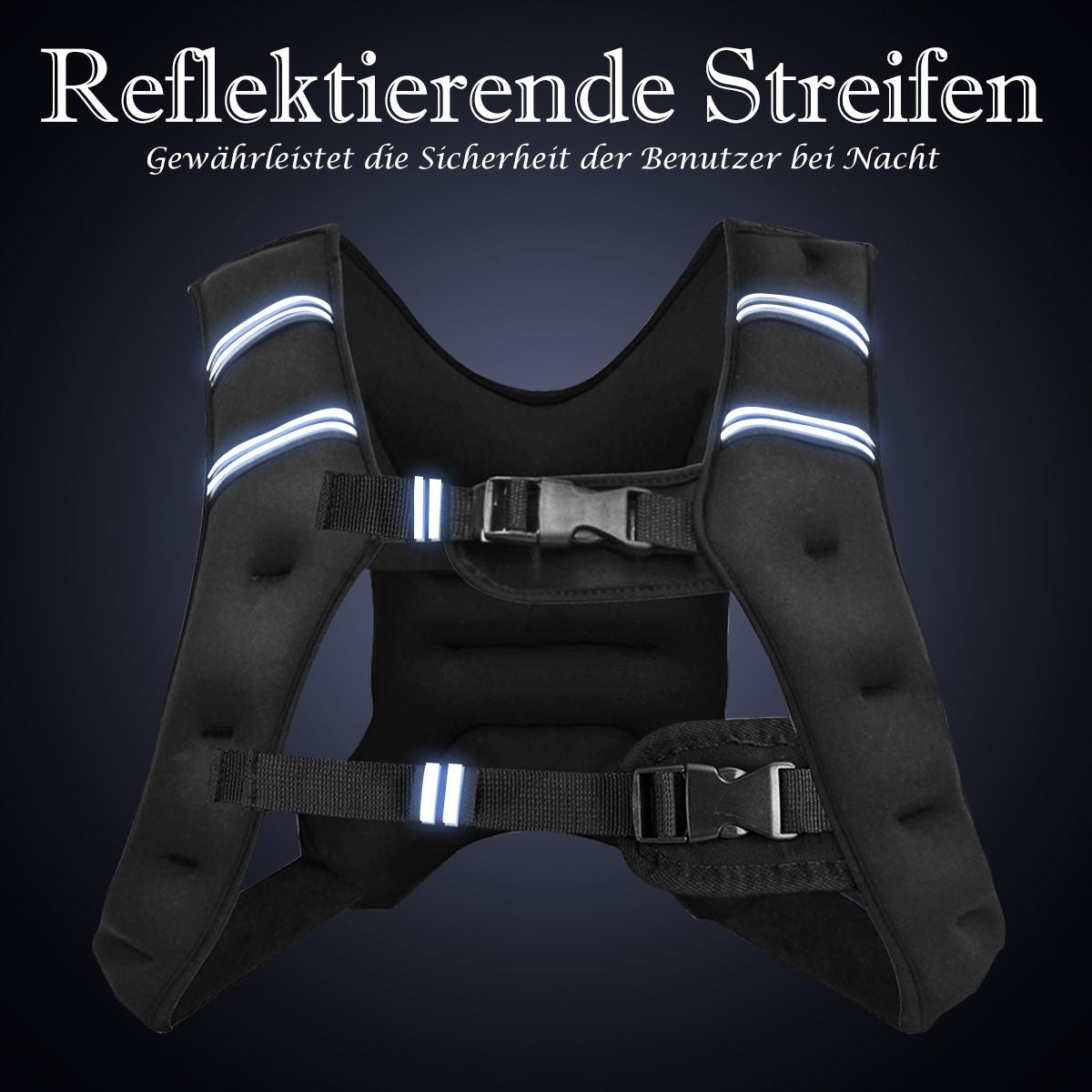Coast 15KG Gewichtsvest - Met Reflecterende Strips en Verstelbare Riem