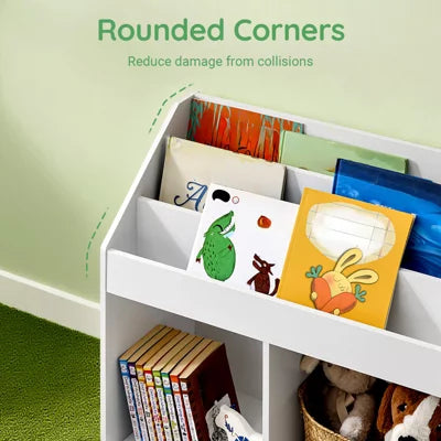 SoBuy Kinderboekenkast met Opbergvakken - 73 x 30 x 80 cm - Wit