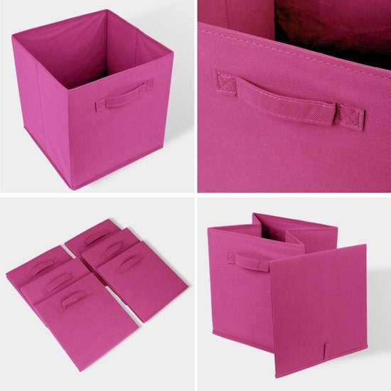 LifeGoods Kast Organizers - 6 Stuks - 20L - Textiel - Roze