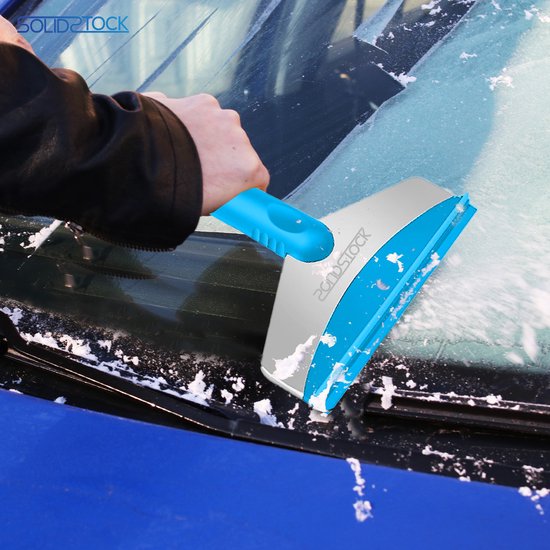 SolidStock IJskrabber Auto - Krabber Auto - Extra breed - Raamkrabber - Ergonomsich Design - Blauw
