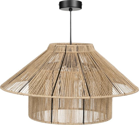 Mica Decorations Elsa Hanglamp - H28 x Ø50 cm - Jute - Lichtbruin