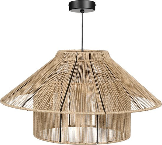 Mica Decorations Elsa Hanglamp - H28 x Ø50 cm - Jute - Lichtbruin