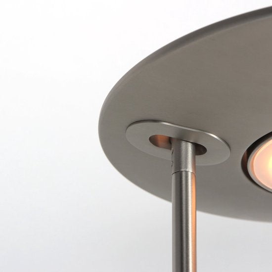 Vloerlamp Zenith 2 4394ST staal met uplight en leesarm - Steinhauer Exclusive, modern design, draaibaar en kantelbaar, 4940 lumen verlichtingskracht, verstelbare kleurtemperatuur van 2200 tot 4000 Kelvin