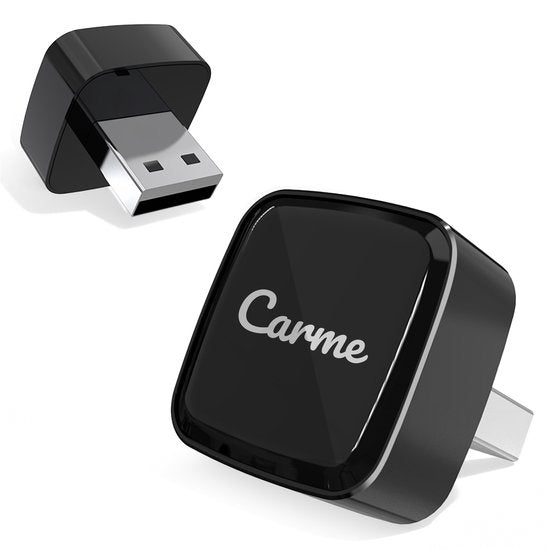 CarMe Ultra Mini 2-in-1 CarPlay Dongle - Draadloos CarPlay & Android Auto - USB-A & USB-C - Zwart