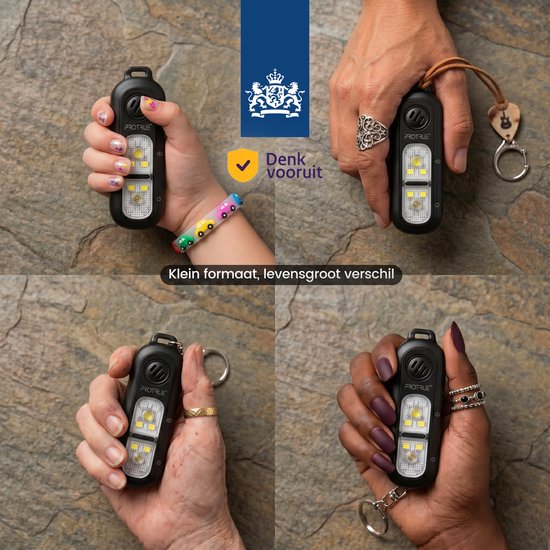 Persoonlijk Alarm Sleutelhanger 130dB - Zelfverdediging voor Vrouwen - Pepperspray - Oplaadbaar Zakalarm met Zaklamp