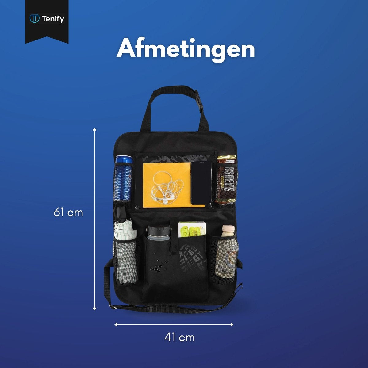 Premium Luxe & Stevige Auto Organizer met Tablet Houder - 1 Stuk - Extra Opbergruimte - Beschermer - Autostoel – Accessories