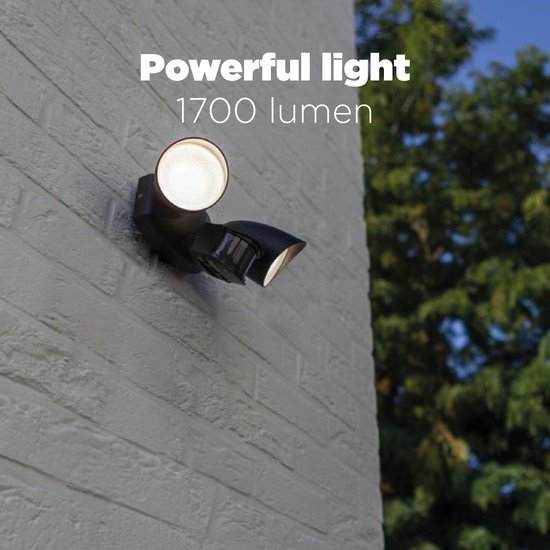 LUTEC Shrimp - LED security wandlamp voor buiten - PIR bewegingssensor - Dag/nacht sensor - Premium aluminium - Tweekoppig - 1700Lm krachtig licht - 4000K helder wit licht - Mat zwart
