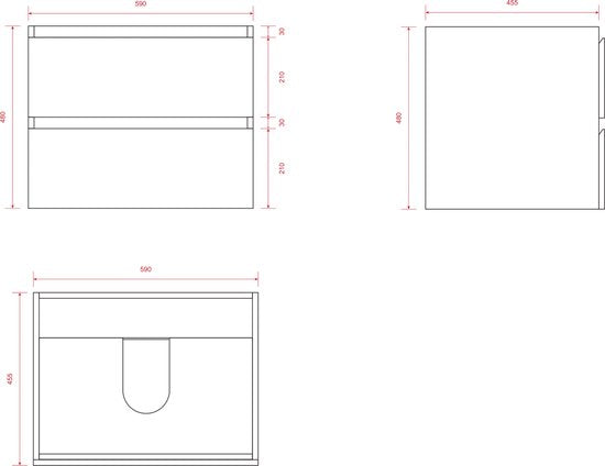 Mirlux Badkamermeubel - 60 cm - Wastafel - set - Eiken