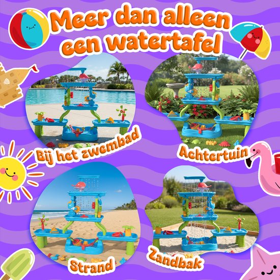 KidzKraze® Watertafel XL - Buitenspeelgoed – Watertafel - Sensorisch Speelgoed - Activiteiten Tafel – Waterbaan - Zandtafel Voor Kinderen - Waterspeeltafel Speelgoed - Incl. Accessoires