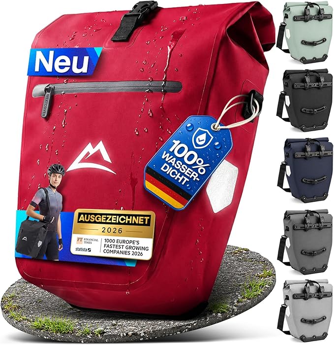 Nextcover Fietstas - 28L - TPU - Rolsluiting - Bagagedrager - Rood