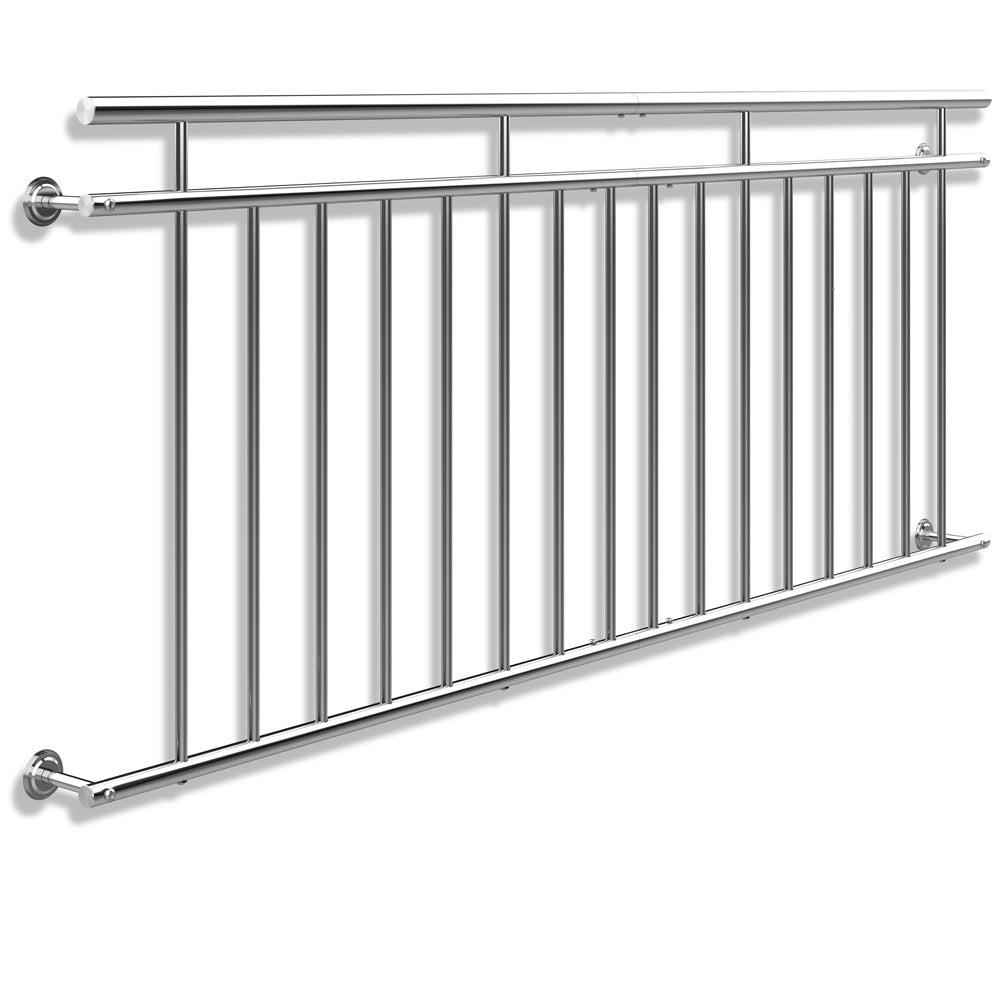 Franse balkonreling roestvrij staal 90x225cm