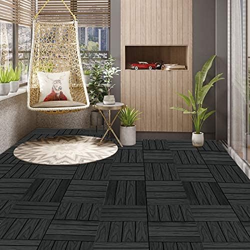 Woltu WPC Terrastegels 30x30 cm - Antraciet - Kliksysteem - 22 Stuks (2 m²)