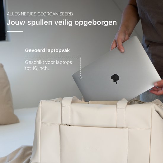 ONYX The Weekender Reistas voor Dames en Heren - 50L Weekendtas - Duffel Bag Handbagage - Ivory White