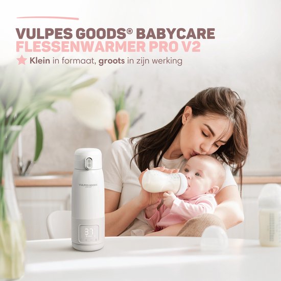 Vulpes Goods® BabyCare - Thermosfles Flessenwarmer - 500ML - Roestvrijstaal - 6400 mAh - 500ML - Oplaadbaar - Draadloos & Draagbaar - PRO V2