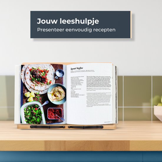 Castagnola Verstelbare Boekensteun - Boekenstandaard met 5 Standen - Boekenhouder Bamboe - Tablethouder - Kookboeken en Leesboeken