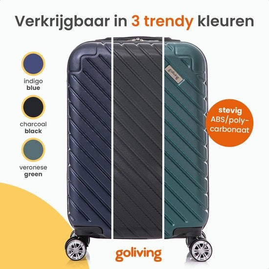 Goliving Handbagage Koffer met Wielen – 53 x 35 x 23 cm – Trolley – Lichtgewicht – TSA Slot – Gevoerde Binnenkant – 38 Liter – Zwart