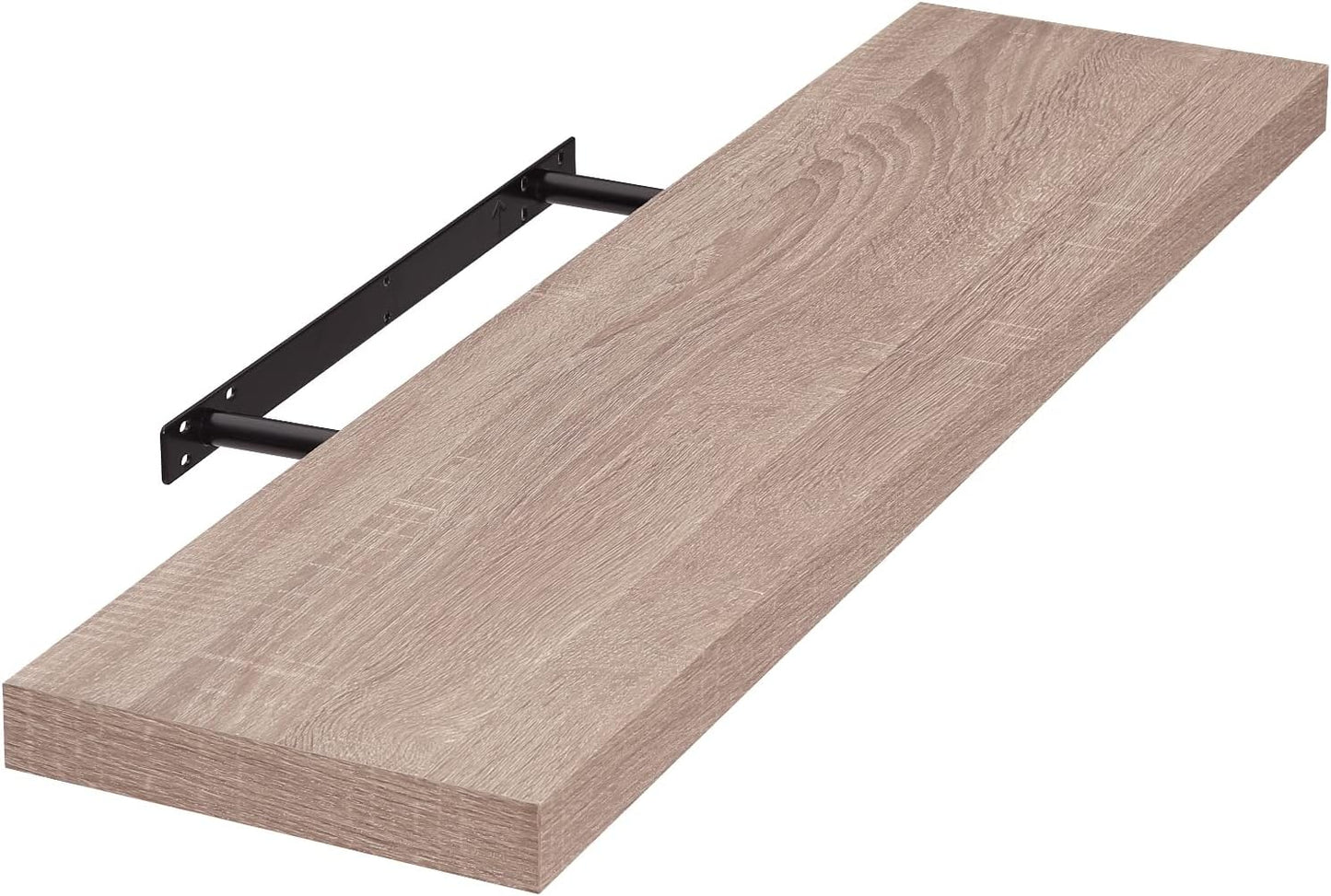 Eugad Wandplank 80 x 22,9 x 3,8 cm - Zwevende Boekenplank van Hout in Eikenlook - Retro Design