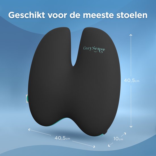 CozySense® Rugsteun - Verstelbaar Rugkussen Onderrug - Lendekussen voor Auto, Bureaustoel, Bed & Bank - Ergonomisch - Met Coolgel - Medium Hardheid - Wasbare Hoes