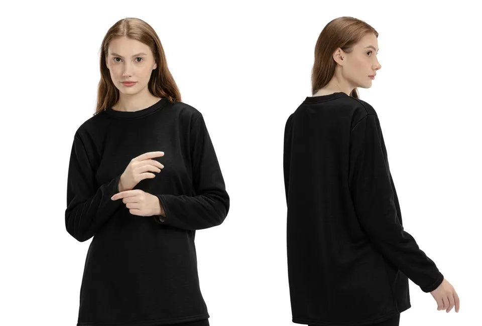 Milanoro Fleece Tuniek Dames - Warm Gevoerd - Zwart - Maat L