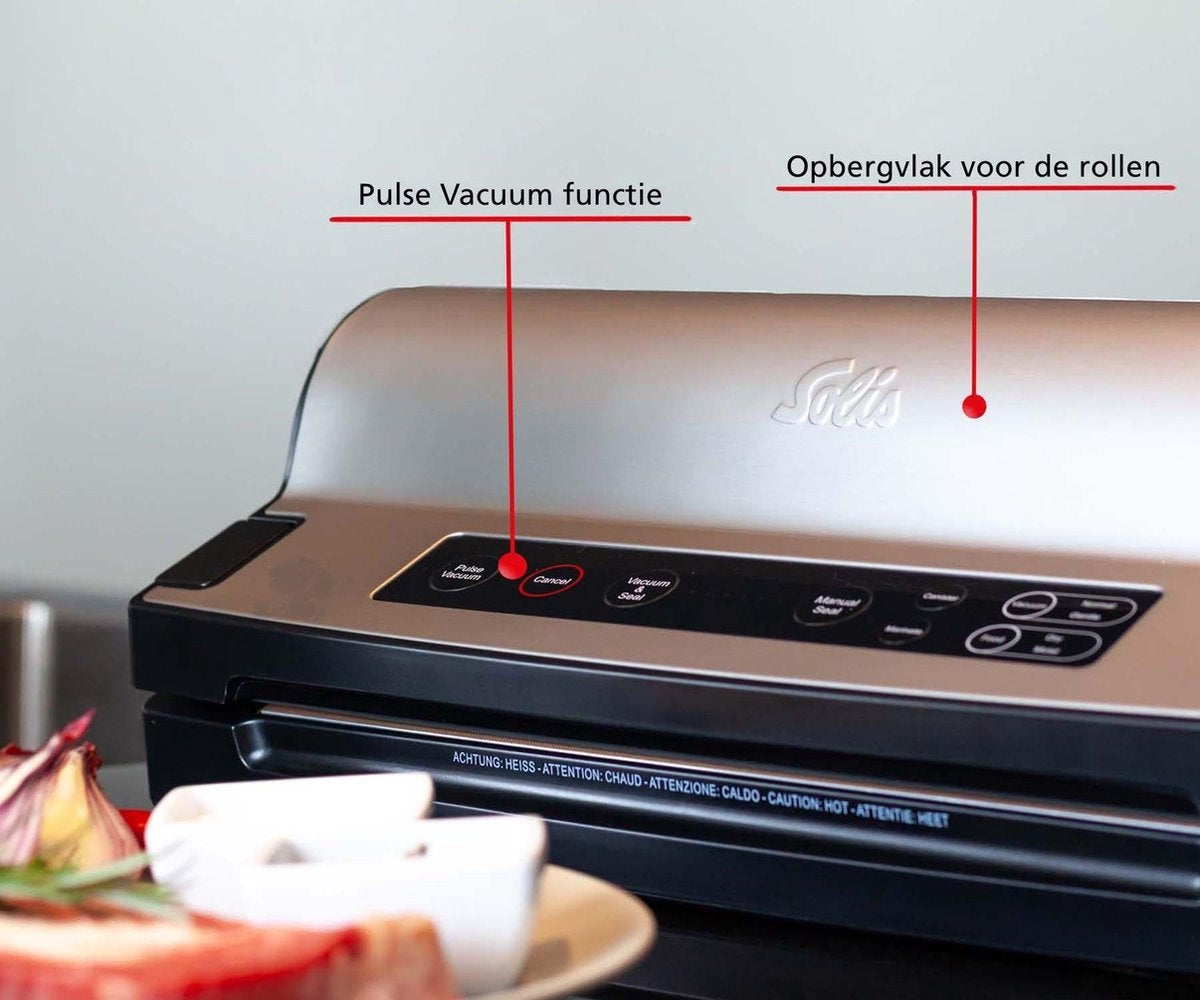 Solis Vac Prestige 575 Vacumeermachine - Vacuümmachine met Marineerfunctie en Slangaansluiting - Vacuüm Sealer Inclusief Vacuumzakken en Folie - Grijs