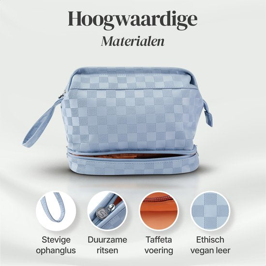 SC Travel Essentials - Toilettas en Make-up Organizer - Waterdicht en Compact - Geschikt voor Reis en Dagelijks Gebruik - Unisex - Lichtblauw