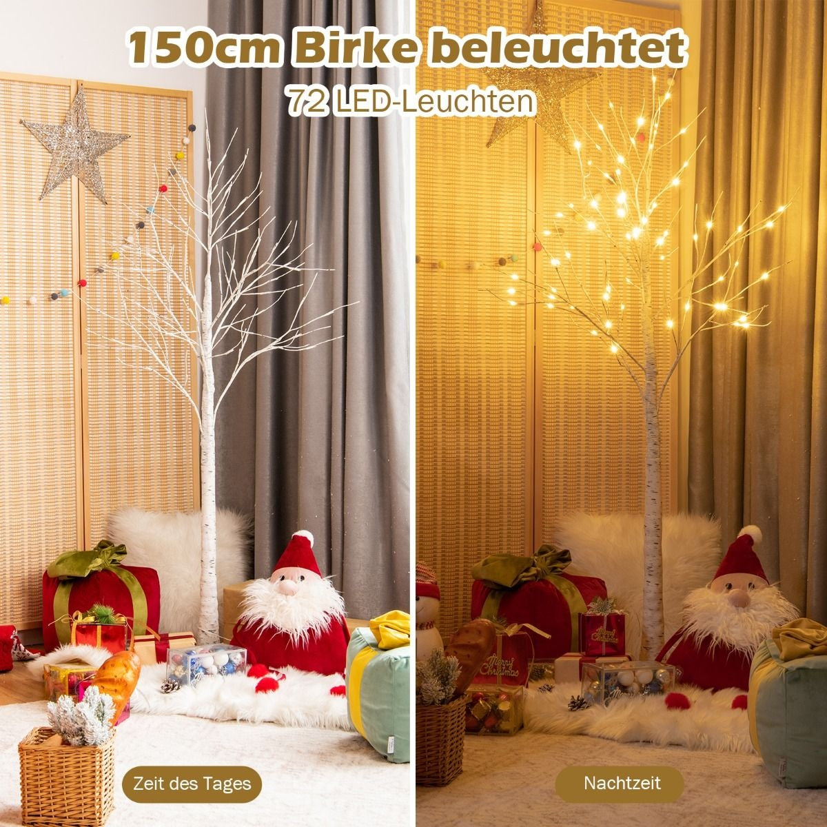 Coast Verlichte Berkenboom Kerstdecoratie - 150 cm