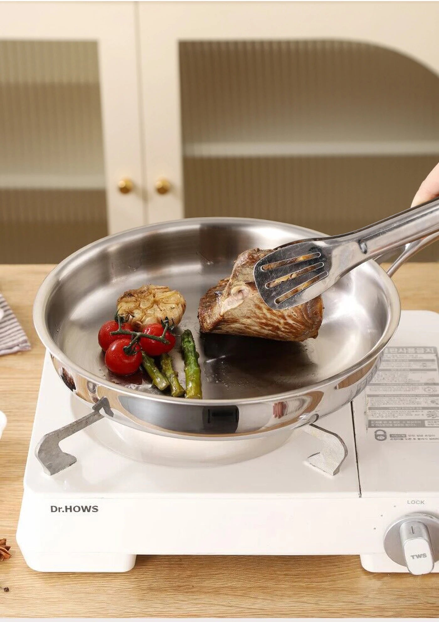 PURECOOK Tri-Ply RVS Koekenpan 28 cm - 304 RVS - Zilver - Geschikt voor Alle Kookplaten